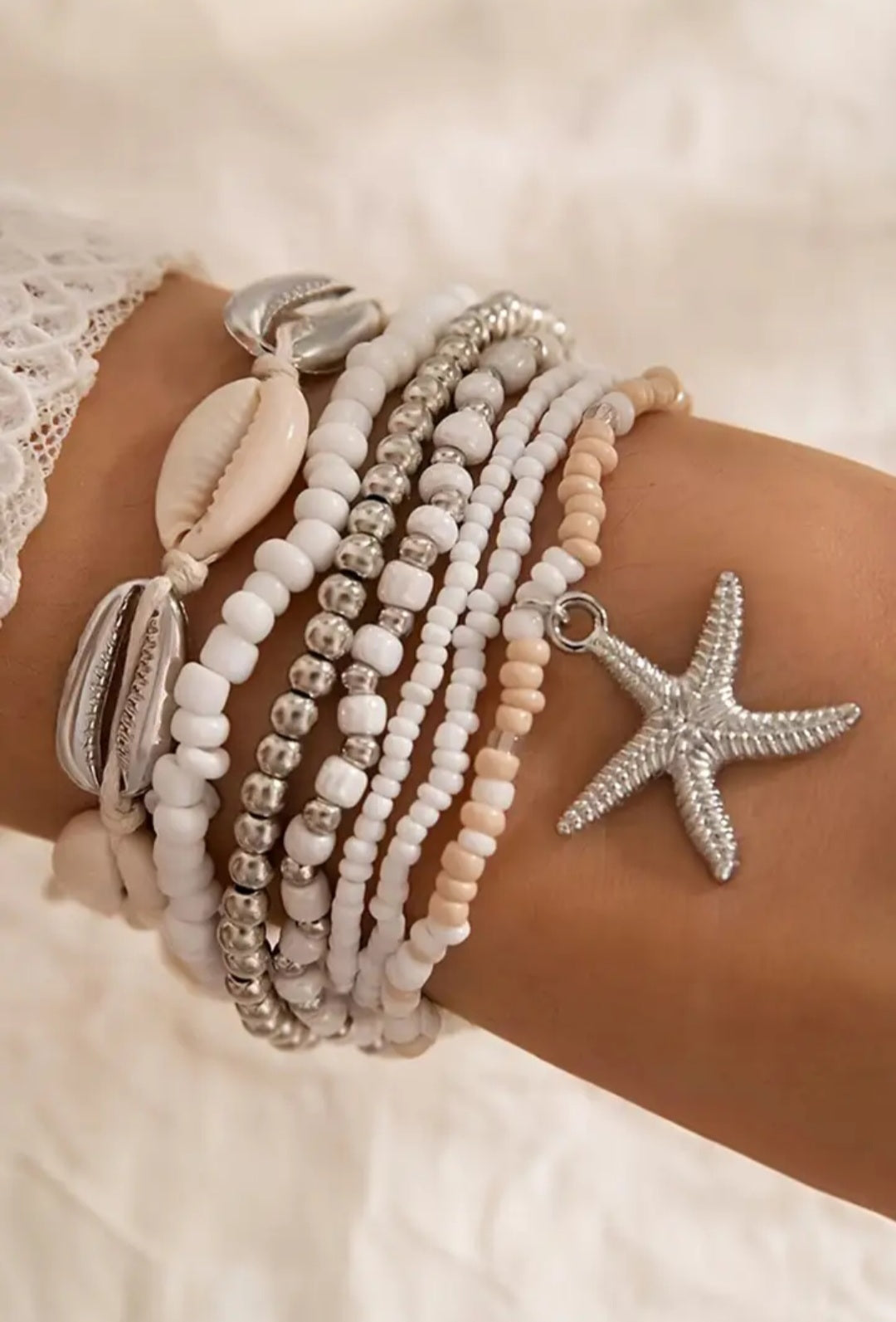 Seashell Beaded Bracelet Set