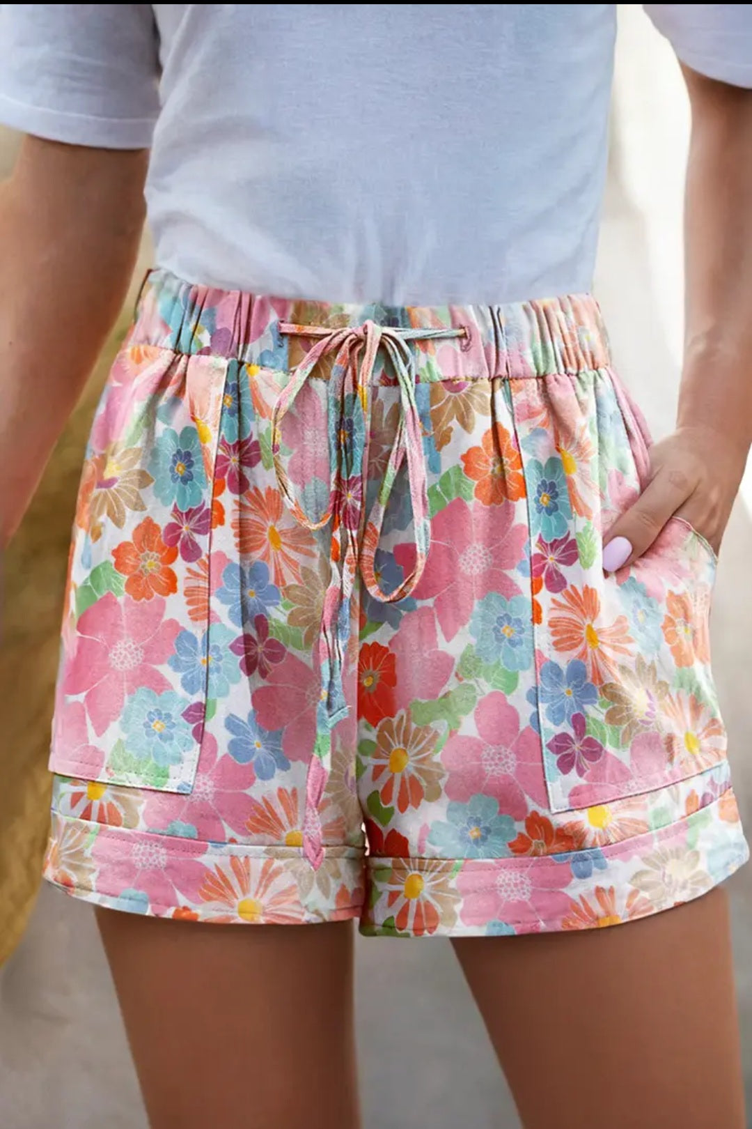 Floral Drawstring Shorts