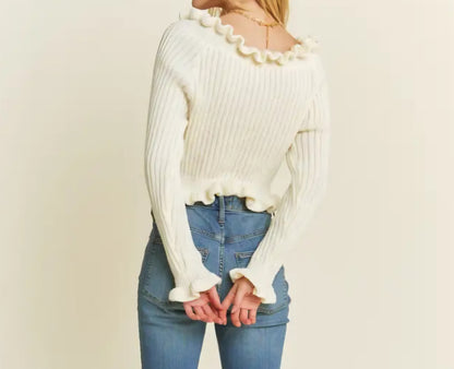 Ruffle Crop Sweater