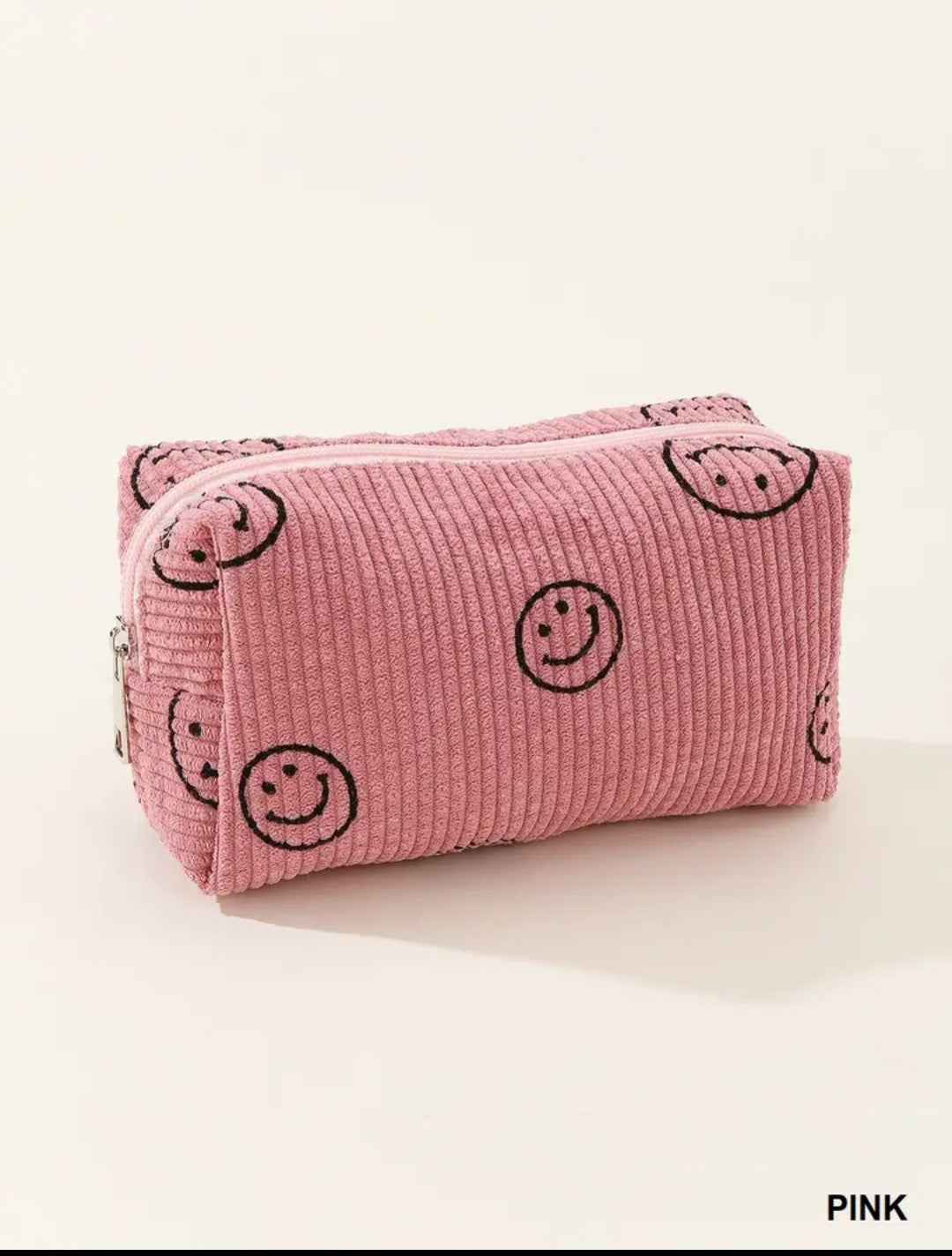 Smiley Corduroy Pouch