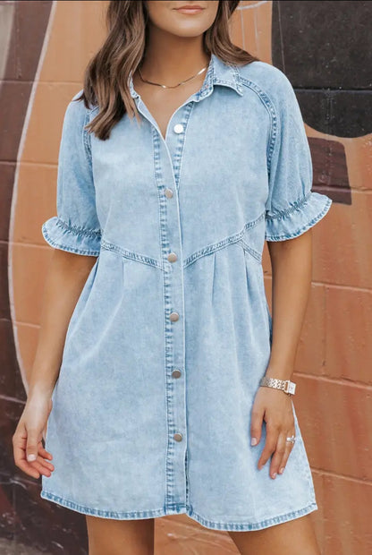 Buttoned Denim Dress